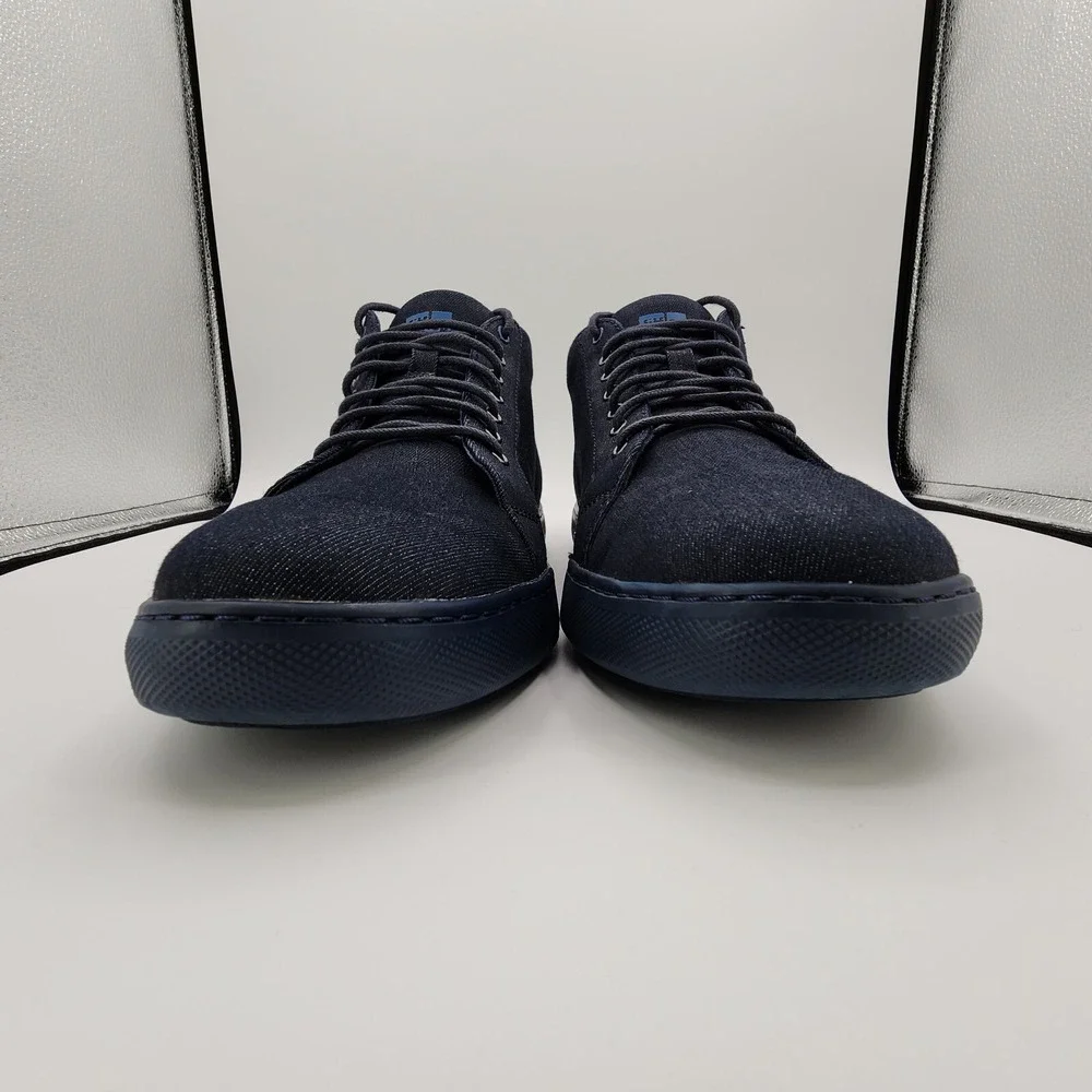 Fitflop Knit Chukka Sneakers Mens 10 Navy Blue Lightweight Lace Up Denim Texture